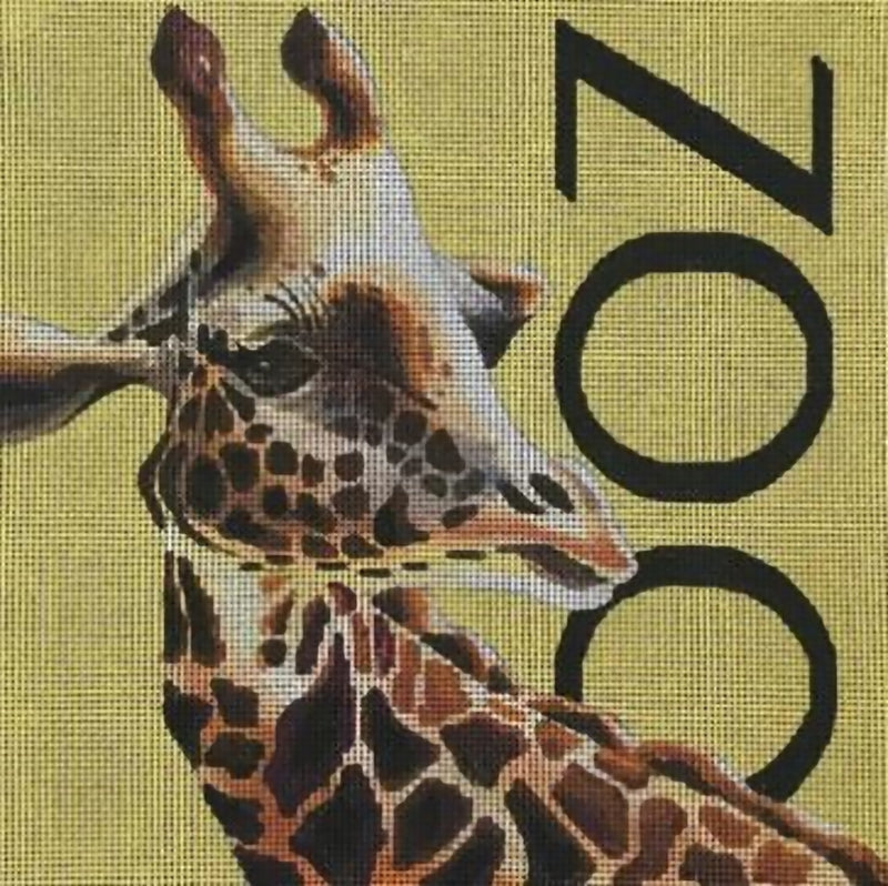 Needlepoint Handpainted Colors of Praise Giraffe Zoo 11x11