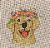 Needlepoint Handpainted Danji Golden Lab 4"