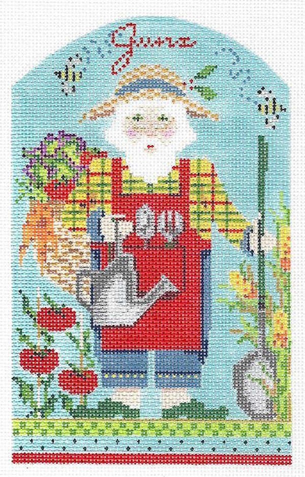 Needlepoint Handpainted Kelly Clark Christmas June Santa +SG