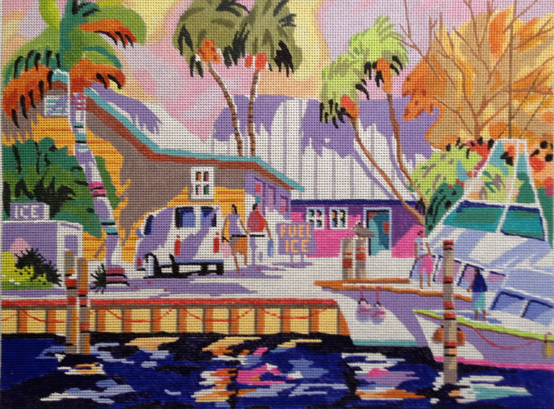 Needlepoint Handpainted PLD Designs Key West Cruising 12x16