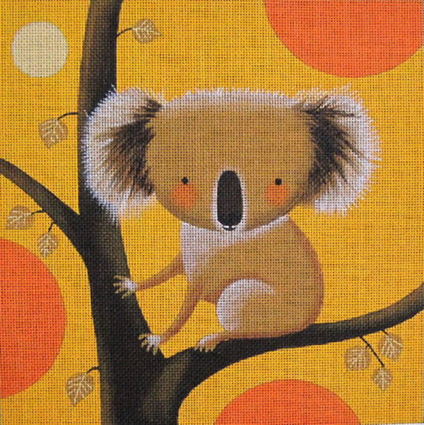 Needlepoint Handpainted Maggie Co Koala Tree 9x9