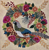Needlepoint Handpainted Melissa Prince Lady Amherst Pheasant Wreath 14"