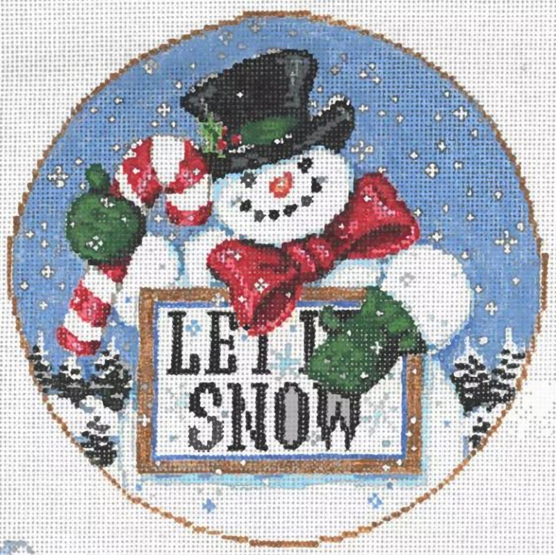 Needlepoint Handpainted Christmas Sandra Gilmore Let it 6"