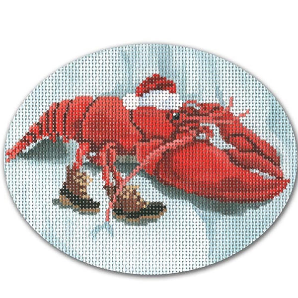 Needlepoint Handpainted Christmas CBK Lobstah 5x4