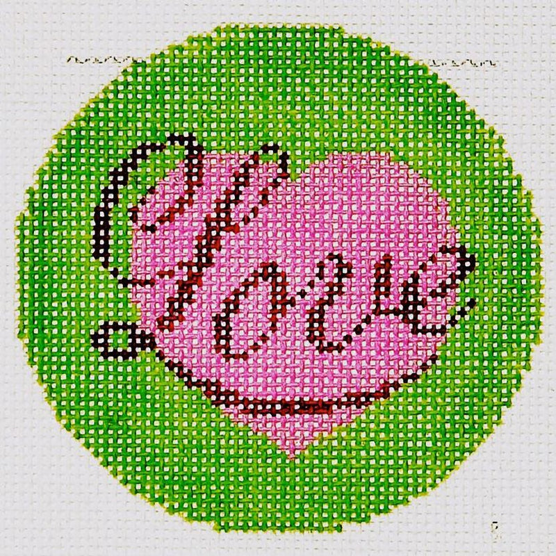 Needlepoint Handpainted Lee BJ Canvas Love 3"