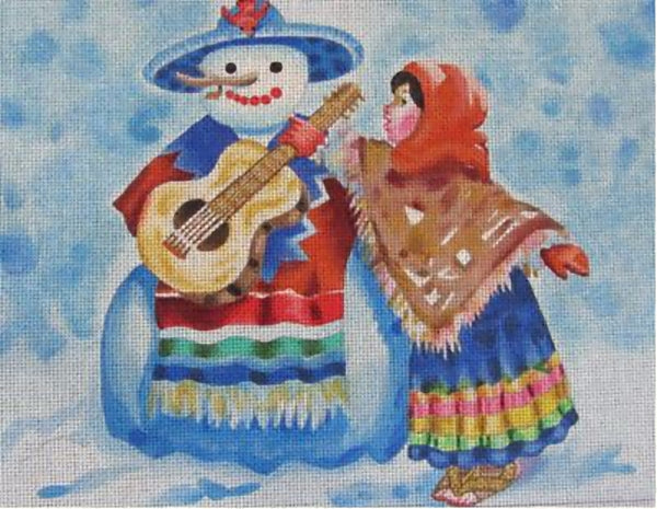 Needlepoint Handpainted Sundance Designs Musical Snowman 10x8