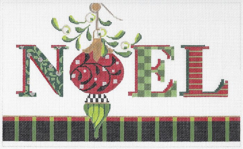 Needlepoint Handpainted Kelly Clark Christmas Noel 10x6