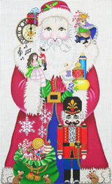 Needlepoint Handpainted Amanda Lawford Christmas Nutcracker Santa 15"