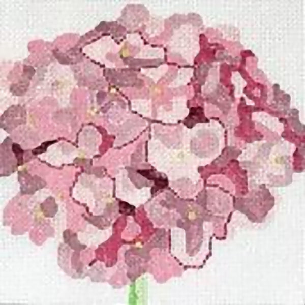 Needlepoint Handpainted Jean Smith Pink Hydrangea 14x14