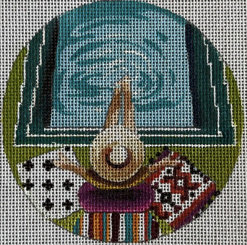 Needlepoint Handpainted Colors of Praise Pool Edge 4"