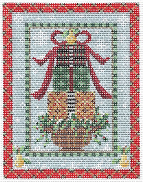 Needlepoint Handpainted Kelly Clark Christmas Pretty Packages in a Row