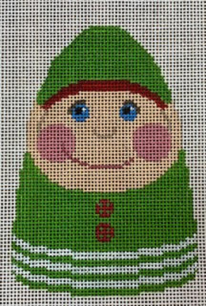 Needlepoint Handpainted CHRISTMAS Labors of Love Pudgy Elf Ornament