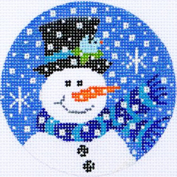 Needlepoint Handpainted Amanda Lawford Christmas Snow Bird
