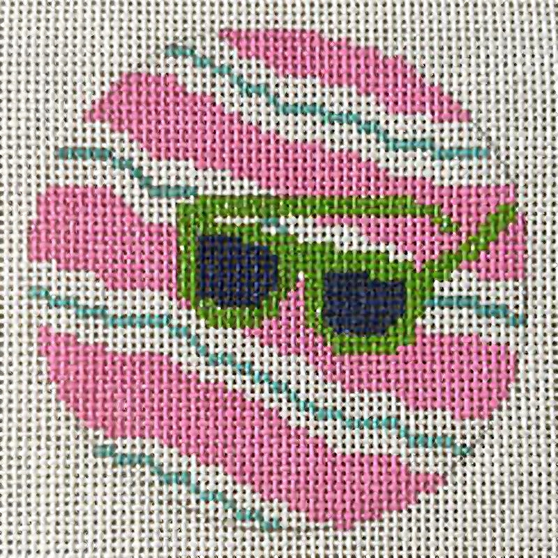 Needlepoint Handpainted Needle Crossings Sunglasses Stripes