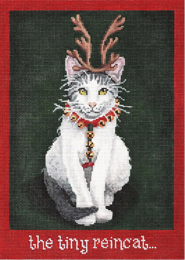 Needlepoint Handpainted Christmas CBK Tiny Reincat 7x10