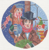 Needlepoint Handpainted Tiny Tim and Bob Cratchit Labors of Love 6"