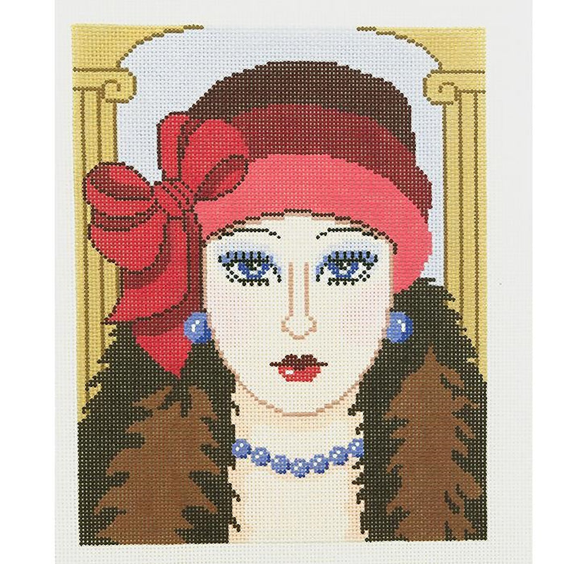 Needlepoint Handpainted Lee Vogue Lady 8x10